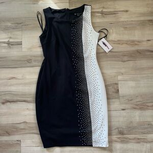 NWT black And White Mini Dress
